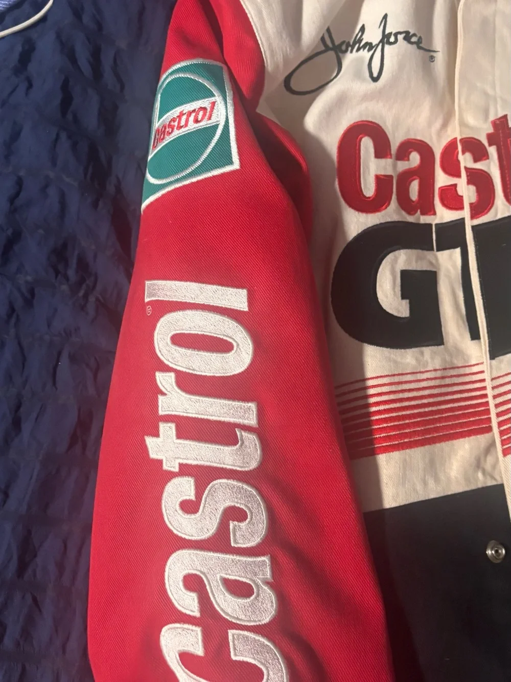JH Collectibles Castrol GTX Racing Jacket in White, Black, Red, Green